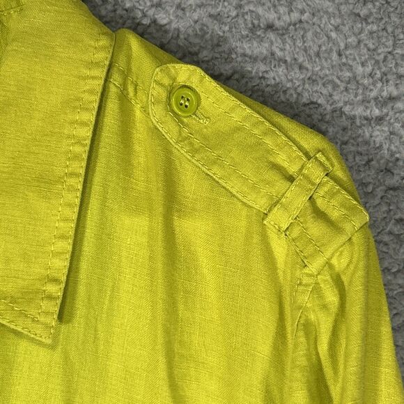 Liz Claiborne Women’s XL Chartreuse Button Up Top Long Sleeve - Picture 5 of 13